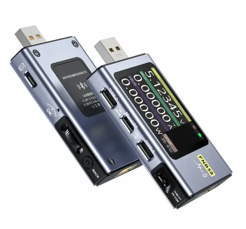 FNIRSI FNB58 เครื่องทดสอบโวลต์มิเตอร์แอมป์มิเตอร์ USB เครื่องวัดการทดสอบ Type-C โปรโตคอลการชาร์จอย่างรวดเร็วการตรวจจับทริกเกอร์ PD