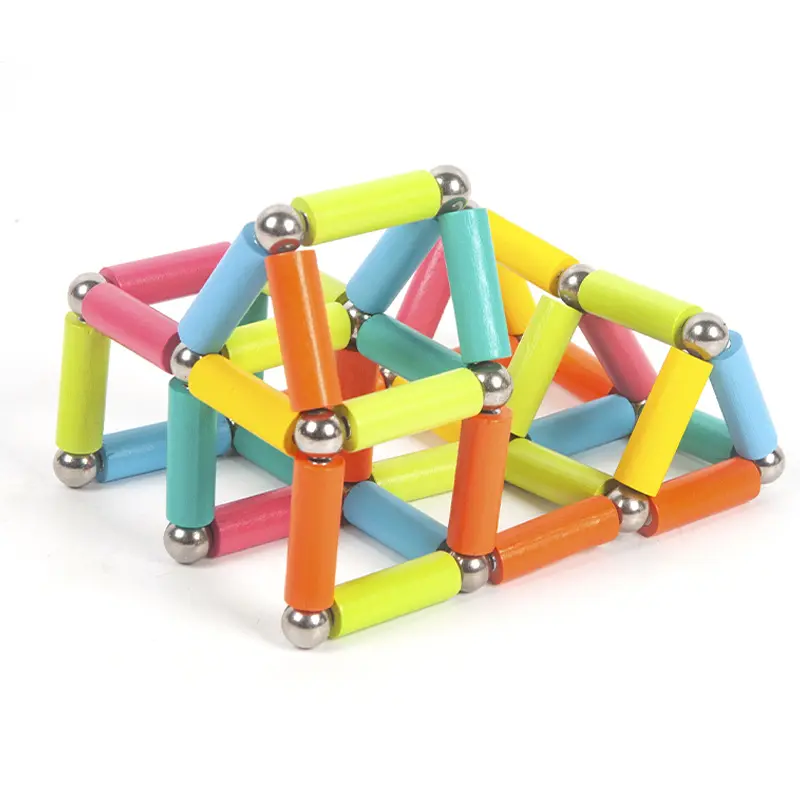 Good quality toy for kids wooden magnetic sticks educational wooden toy
