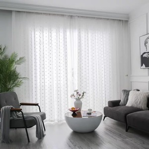 Cortina transparente de Jacquard de flores cortadas de fabricante de China, elegante, transpirable, ligero, para <span class=keywords><strong>ventana</strong></span> para sala de estar y dormitorio - Product Image 4