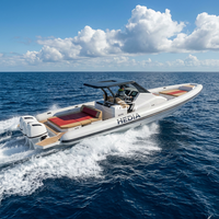 Nouveau design, certification CE, yacht de luxe de 11,5 m (38 pieds), bateau de fête, tube Hypalon Orca, coque en aluminium, bateaux semi-rigides de 12 m
