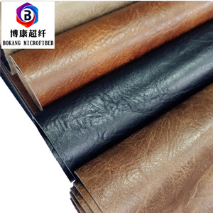 ผ้าไมโครไฟเบอร์ Bokang ผ้าหนัง PU แบบยับ ผ้ากำมะหยี่ขัดเงา วัสดุสำหรับหุ้มเบาะ - Product Image 1