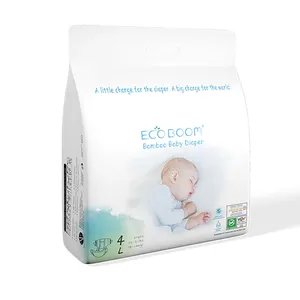 OEM ODM Service Customized Printed Eco Degradable 100% Bamboo Fiber Infant Baby Nature Nappies Diapers