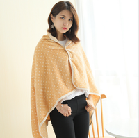 Doux et chaud imprimé dames femmes bouton hiver cape couverture châles poncho couverture polaire