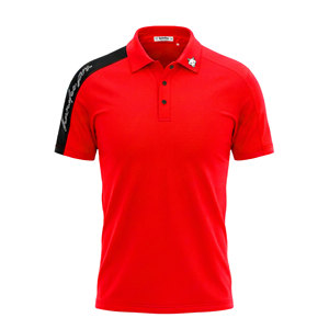 Polo à manches courtes blanc pour homme Handee, en polyester tricoté, respirant, vêtements de sport décontractés, logo sur la manche gauche - Product Image 4