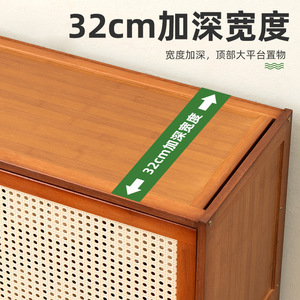 Meuble de rangement en bois pour la maison, étagère à chaussures en rotin, organisateur de chaussures à 6 niveaux, grande capacité, étagère à chaussures - Product Image 4