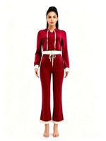 Ensemble deux pièces pour femmes, pantalon à cordon de serrage avec empiècements colorés, manches longues, taille XXL, tenue à capuche, nouvelle collection hiver 2026