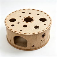 Tunnel labyrinthe semi-fermé pour chat, cachette interactive, jouet de jardin, lit en feutre en forme de donut, lavable en machine