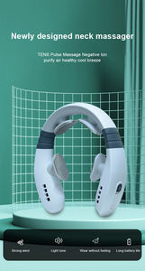 IShine Produk Kecantikan Terbaru Puluhan Pulsa Cerdas Nirkabel Kompres Panas Listrik Pintar Ion Negatif Pemijat Leher dengan Kipas - Product Image 5