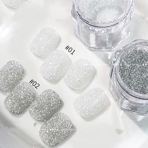<span class=keywords><strong>Poudre</strong></span> de <span class=keywords><strong>sucre</strong></span> pour ongles en diamant scintillant argenté blanc 3g/5g, paillettes réfléchissantes, cristaux de fée, <span class=keywords><strong>poudre</strong></span> de <span class=keywords><strong>sucre</strong></span> pour ongles holographique, conseils de manucure - Product Image 1
