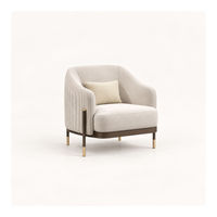 Fauteuil d'appoint moderne rembourré avec dossier incurvé pour salon ou coin lecture