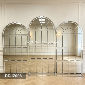 DKB Nuevos accesorios para celebración de bodas, cortina de cuentas semicircular, marco de arco de acero inoxidable dorado para decoración de escenario. - Product Image 3