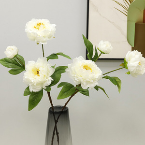 Fleurs artificielles de pivoine en soie, haute simulation, décoration de mariage et de maison, violet clair - Product Image 3