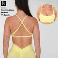Ensembles de vêtements de sport pour femmes avec logo personnalisé sans couture, soutien-gorge dos croisé de haute qualité, shorts froncés à dos en V, leggings, tenues de yoga et de sport