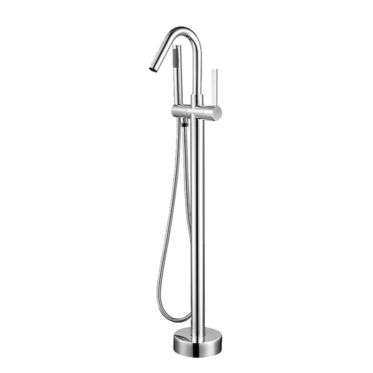 cUPC Brass Floor Mounted Tap Mixer Bathtub Free Standing Bathtub Faucet Contemporary Bath Tub Filler Chromed Style