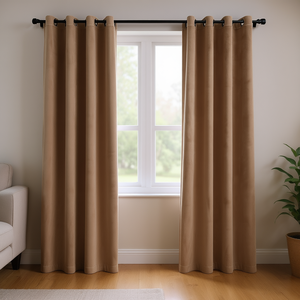 Cortinas Opacas de Terciopelo Beige de 54x63 Pulgadas con Ojales para Ventana, Tratamiento de Ventana para Sala de Estar, Sombreado Total de Luz - Product Image 2