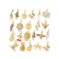 ZYO bijoux de mode pendentifs mignon cerise abeille breloques pour la fabrication de bijoux animaux plantes serpent bricolage boucles d'oreilles collier Bracelet
