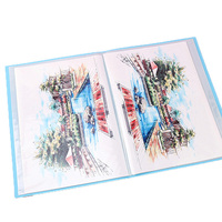 Livre d'affichage de stockage de fichiers 4K A3 A4 B2 logo personnalisé avec pochettes en plastique 20 poches capacité dossier de portefeuille pour illustration