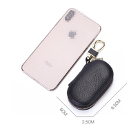 Porte-monnaie en cuir véritable souple 2026, simple et portable, avec porte-clés, mini sacs à fermeture éclair pour monnaie, protège-clés, étui pour clés de voiture