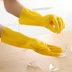 Guantes de Goma Oxford Amarillos, Impermeables, Antideslizantes, para Lavar Platos en la Cocina, para Limpieza del Hogar - Product Image 2