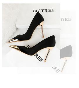 Chaussures à talons hauts en velours à <span class=keywords><strong>la</strong></span> mode pour dames talons aiguilles pointus pompes vêtements <span class=keywords><strong>de</strong></span> mariage femmes chaussures habillées <span class=keywords><strong>de</strong></span> luxe - Product Image 6