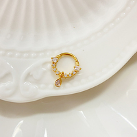 Nouveau clicker de septum en acier inoxydable Gaby incrusté de zircons anneaux de nez en or cerceaux de nez bijoux de piercing en gros pour les femmes