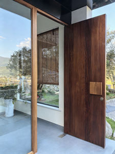 Modernes Outdoor-Design Afrikanisches <span class=keywords><strong>Teak</strong></span> Minimalist ische Außentür mit Bar Design Holztür mit Log-Textur - Product Image 4