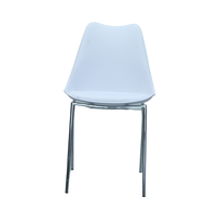 Chaises empilables en plastique avec structure en acier, chaises de salle à manger en plastique