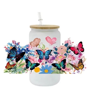 100 + impermeable personalizado caliente girasoles Highland Cow UV Wrap 16OZ UV Dtf pegatinas Floral vaca Libbey Cup UV Dtf Cup Wraps calcomanías - Product Image 5