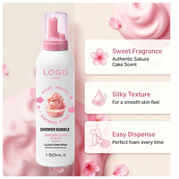 Spray de douche moussant parfum gâteau Sakura 150ml – Douceur soyeuse, bulles riches, nettoyage doux, gel douche floral – Marque privée OEM