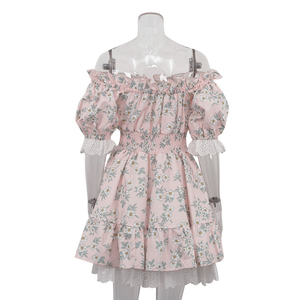 Lace-Up Ruched Empire Waisted <strong>Off</strong> <strong>Shoulder</strong> Puff Sleeve Casual Elegant Floral Short <strong>Dresses</strong> 2025 Ladies Summer <strong>Corset</strong> <strong>Dress</strong> - Product Image 5