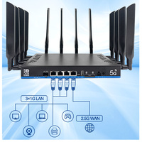 Venta caliente 5G SIM OpenWRT 2,5G WAN 4GE LAN Tri-Band WiFi 2,4G 5,8G 6,0 GHz 19000Mbps CPU 1,8 GHz Enterprise Router