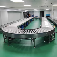 Convoyeur à rouleaux automatique en acier inoxydable courbé pour l'industrie logistique et d'entreposage