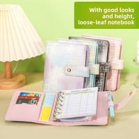 Pochette de transport à fermeture éclair en similicuir de haute qualité pour carnet à feuilles mobiles A7, idéale pour le budget et les espèces, cadeau transfrontalier