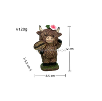 3PCS Highland Cow Figurines Highland Cow Gnomes Statue en résine pour la décoration de table de bureau à domicile