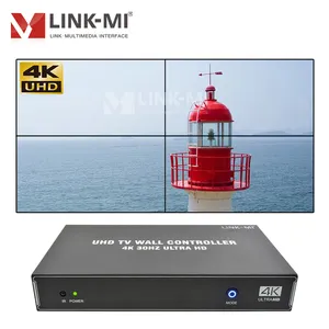 LINK-MI 2X2 4X1 1X4 4K Pengendali Dinding Video dengan Audio 3.5Mm 1920*1200 @ 60Hz Pengendali Jarak Jauh IR untuk 4 Sambungan TV/Tampilan