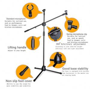 LKT-803 LEKETE Soporte de Micrófono Profesional de Estudio con Trípode y 2 Clips para Micrófono - Product Image 3