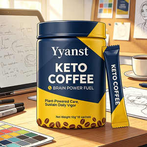 Café Instantáneo Keto Plant Powered Care Sustain Daily Vigor Brain Power Fuel para la Mañana, Estudio, Trabajo y Viajes 10g*10 - Product Image 4