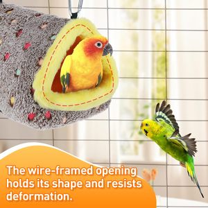 Zachte Warme Vogel Nest Bed Slaaphut Voor Parkieten Tortelduifjes Papegaaienkooi Accessoires Opknoping Vogel Pluche Nestbed - Product Image 2