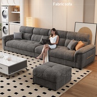 Canapé sectionnel en tissu chenille, amovible et lavable, moderne, éco-responsable, trois places, mobilier en bois, luxe léger pour appartement, hôtel, salon