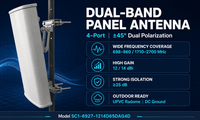 Antenne sectorielle monopole DAS CenRF SC1-6927-1214D65DAG4D à polarisation 50W, 698-2700MHz, 18dBi, GSM LTE NR 45, pour extérieur, prix usine