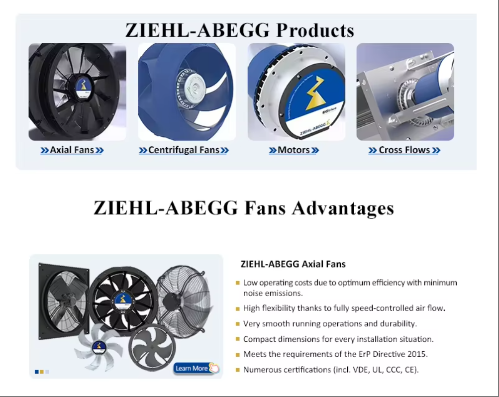Ziehl-Abegg Centrifugal Cooling Fans GR56C-ZID.GL.CR | 16000m³/h
