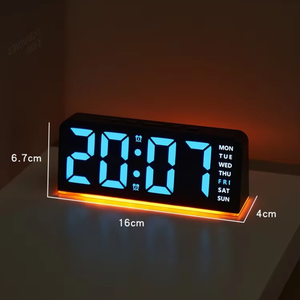 Nuova Sveglia Digitale AKIS AK9001 con Display LED a Cifre Grandi, Luce Ambientale, Visualizzazione Data, Funzione Snooze, Design Moderno e Minimalista - Product Image 5