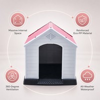 Nichoir pour chien en plastique de luxe extra large pour chiens géants, abri pour animaux de compagnie résistant aux intempéries, pour l'extérieur