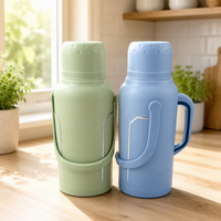 Botol Termos Plastik Terisolasi 3.2L dengan Tutup dan Pegangan, Botol Air untuk Kantor, Luar Ruangan, dan Berkemah