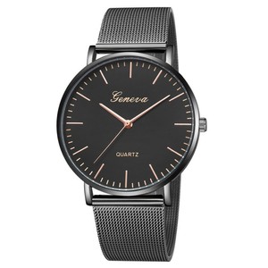 Barato Unisex correa de malla de acero inoxidable de los hombres reloj de <span class=keywords><strong>Ginebra</strong></span> casual de cuarzo reloj de pulsera Relojes - Product Image 1