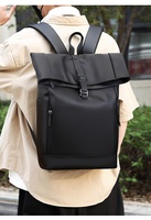 2025 Best-Seller Extra Large Vintage Rétro Extensible Rolltop Sac À Dos Pour Ordinateur Portable Lettre Étanche Fermeture À Glissière 20-39L Capacité