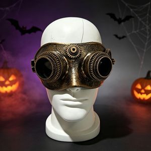 Masque steampunk HLC avec lunettes de protection, masque demi-visage de style mécanique pour Halloween, accessoire de <span class=keywords><strong>costume</strong></span> pour bal masqué et festival cosplay - Product Image 3