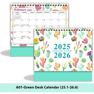 <span class=keywords><strong>Calendrier</strong></span> de table en papier créatif 2026, décoration d'intérieur, 18 mois, impression de <span class=keywords><strong>calendrier</strong></span> avec horloge pour l'affichage - Product Image 2
