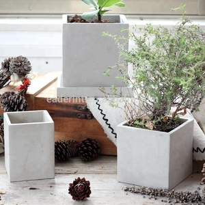Obral besar Pot semen persegi abu-abu dekorasi taman ruang tamu luar ruangan dalam ruangan untuk penggunaan balkon rumah menampilkan Pot bunga sukulen - Product Image 2