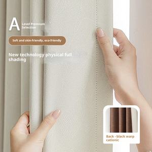 Tenda in ciniglia Color crema 2025 in rilievo oscuramento completo ad alta sensazione 100% poliestere stile moderno finestra francese per vivere - Product Image 3